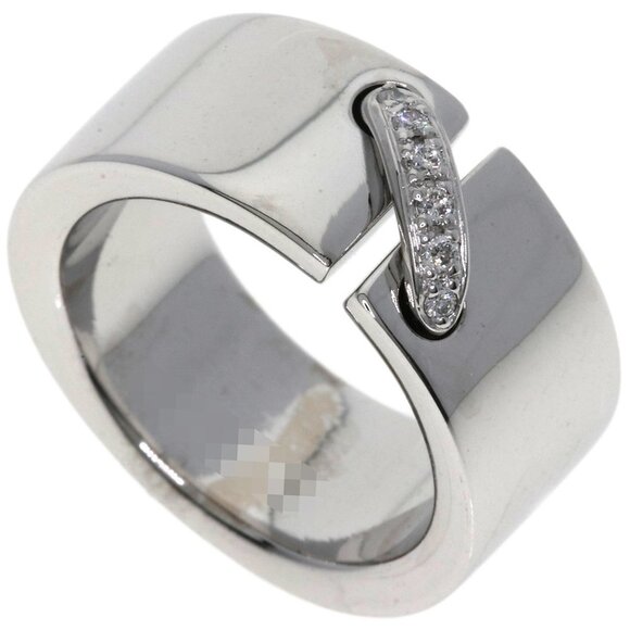 CHAUMET Lien Diamond Ring 18K White Gold Size 6.25 - Picture 1 of 9